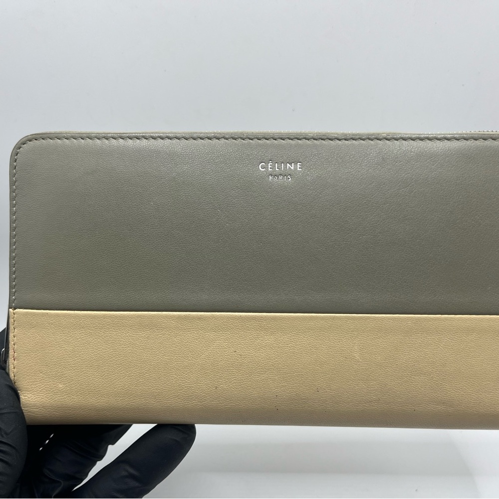 EUC Céline Tan and Pale Green Long Wallet